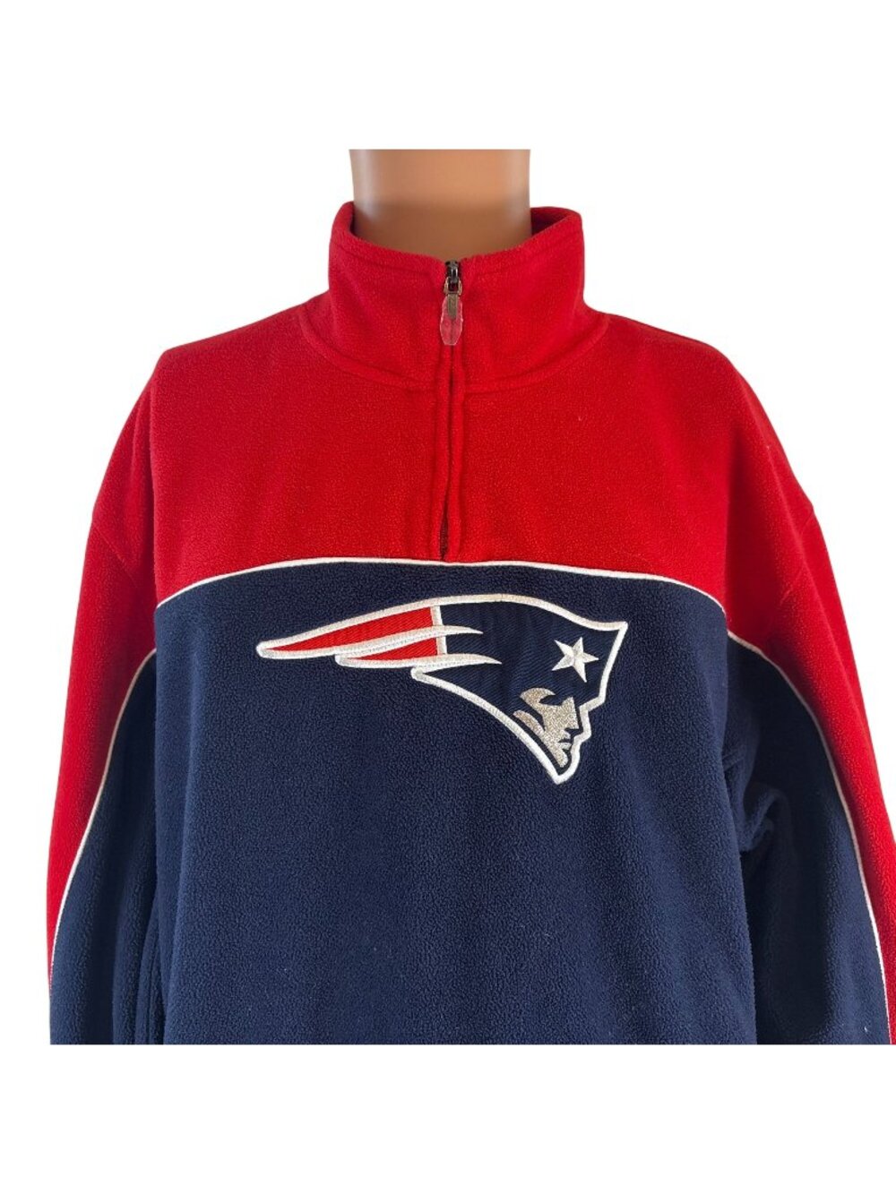 Vintage New England Patriots Fleece Jacket Mens Size XL Reebok NFL Football